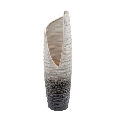 Cream/Black Ceramic Table Vase - Image 0