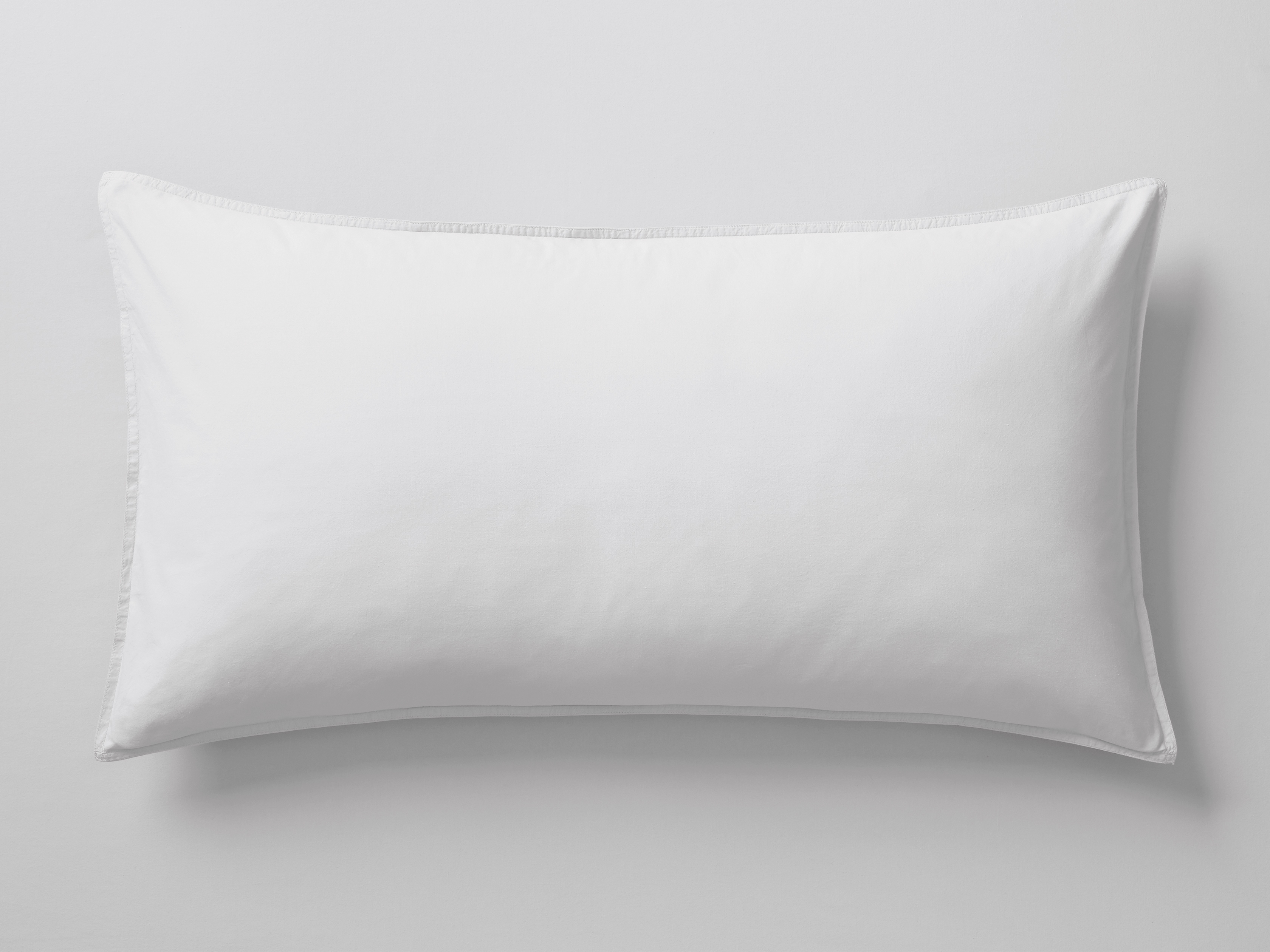 Italian Garment-Dyed Sham Percale Standard in White - Image 0