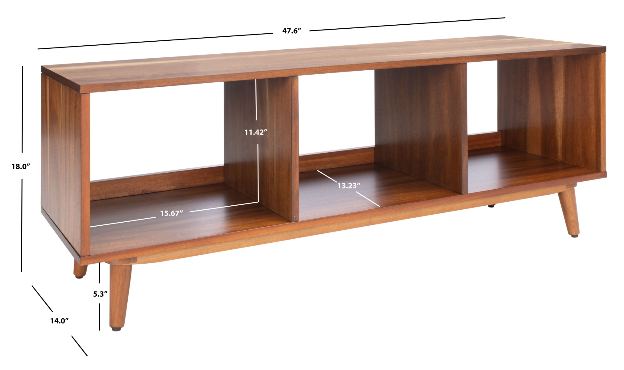 Cricket Open Shelf Media Stand - Natural Acacia - Safavieh - Image 7