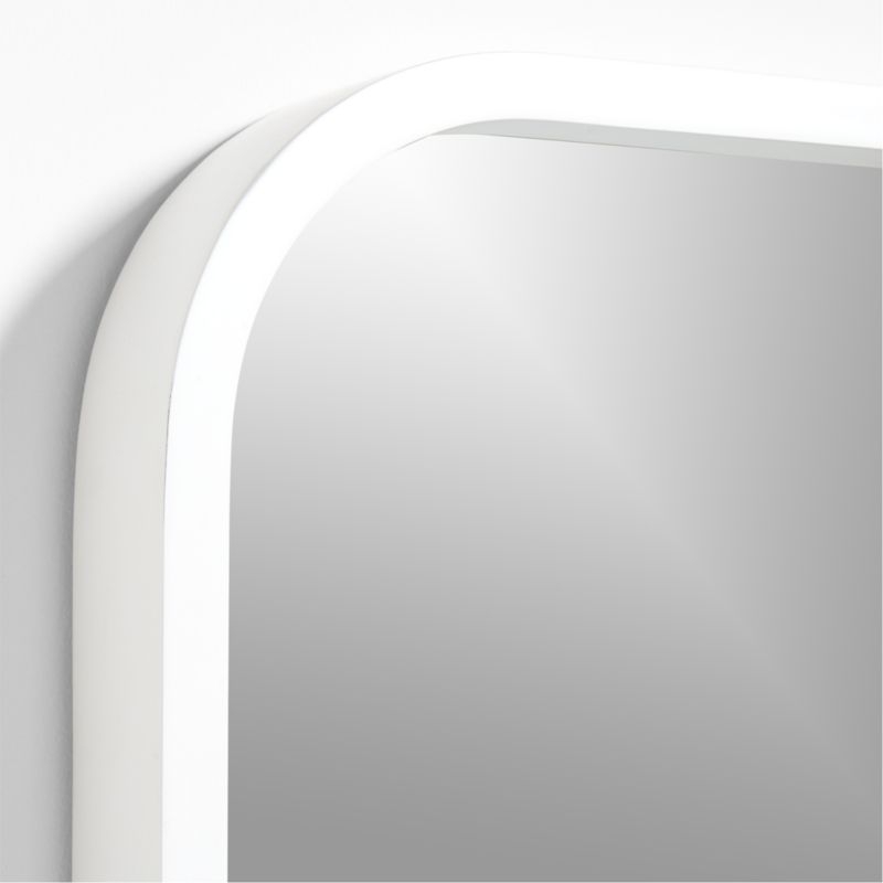 Finn White Wood Rectangle Wall Mirror - Image 4