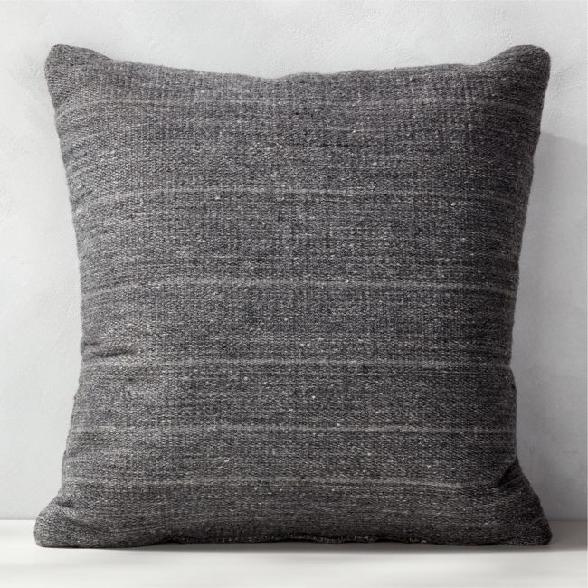 Waverly Dark Grey Outdoor Throw Pillow 23" - Image 0