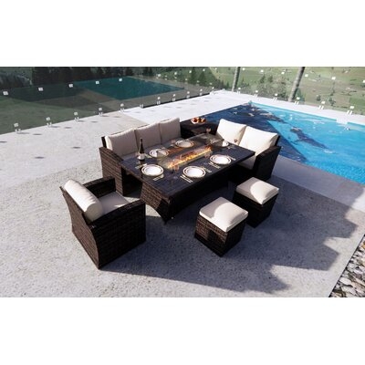 Bozhil Rectangular 6 - Person 70.8" Long Dining Set with Cushions - Image 0