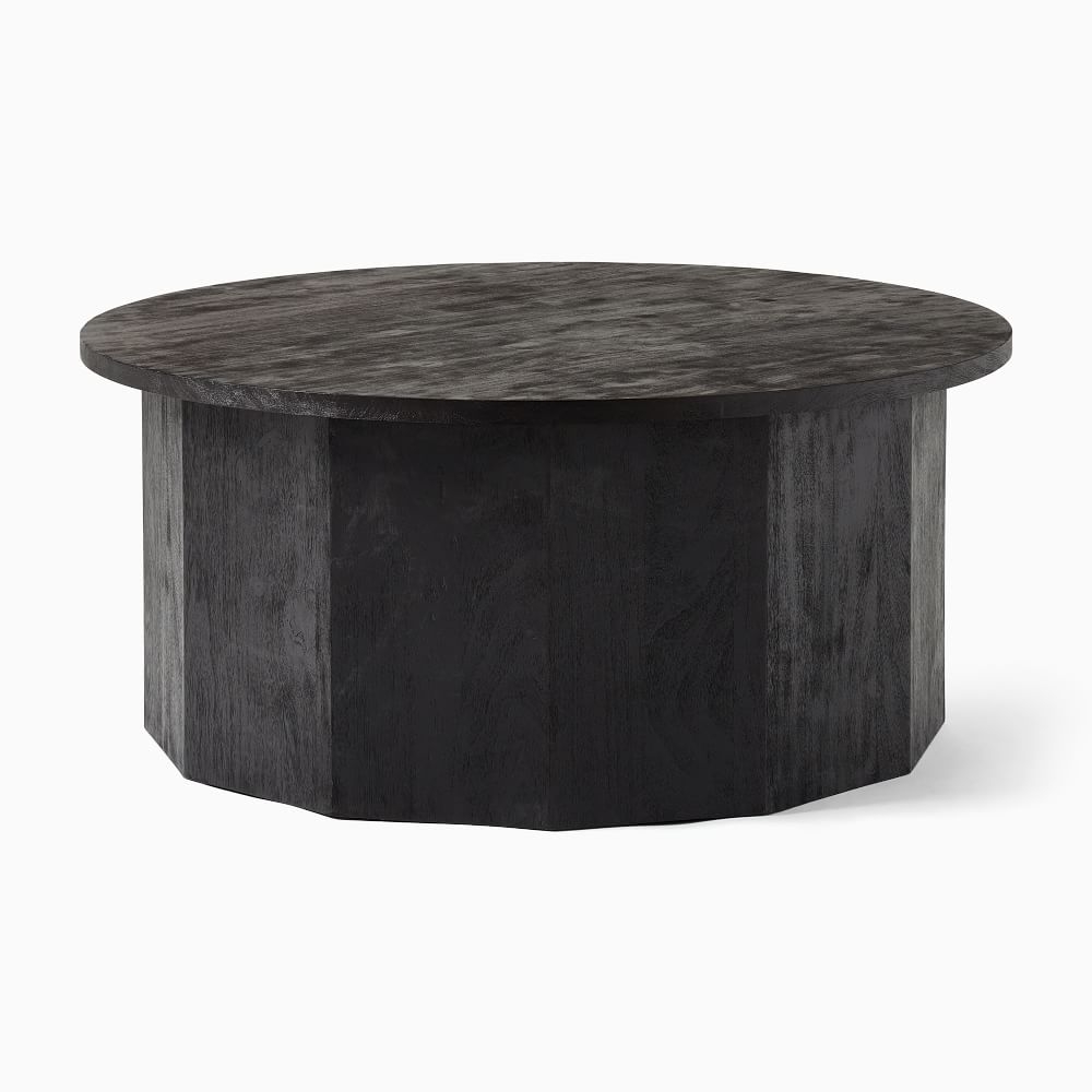 WE Exton Collection Faceted Coffee Table, Coffee Bean/Blackened Oak, Round 41" - Image 0