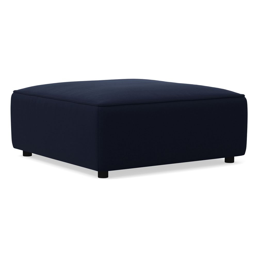 Remi Ottoman, Memory Foam, Distressed Velvet, Ink Blue, Concealed Support - Image 0
