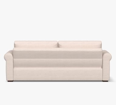 Shasta Roll Arm Upholstered Futon Sleeper With Storage, Polyester Wrapped Cushions, Park Weave Ash - Image 1