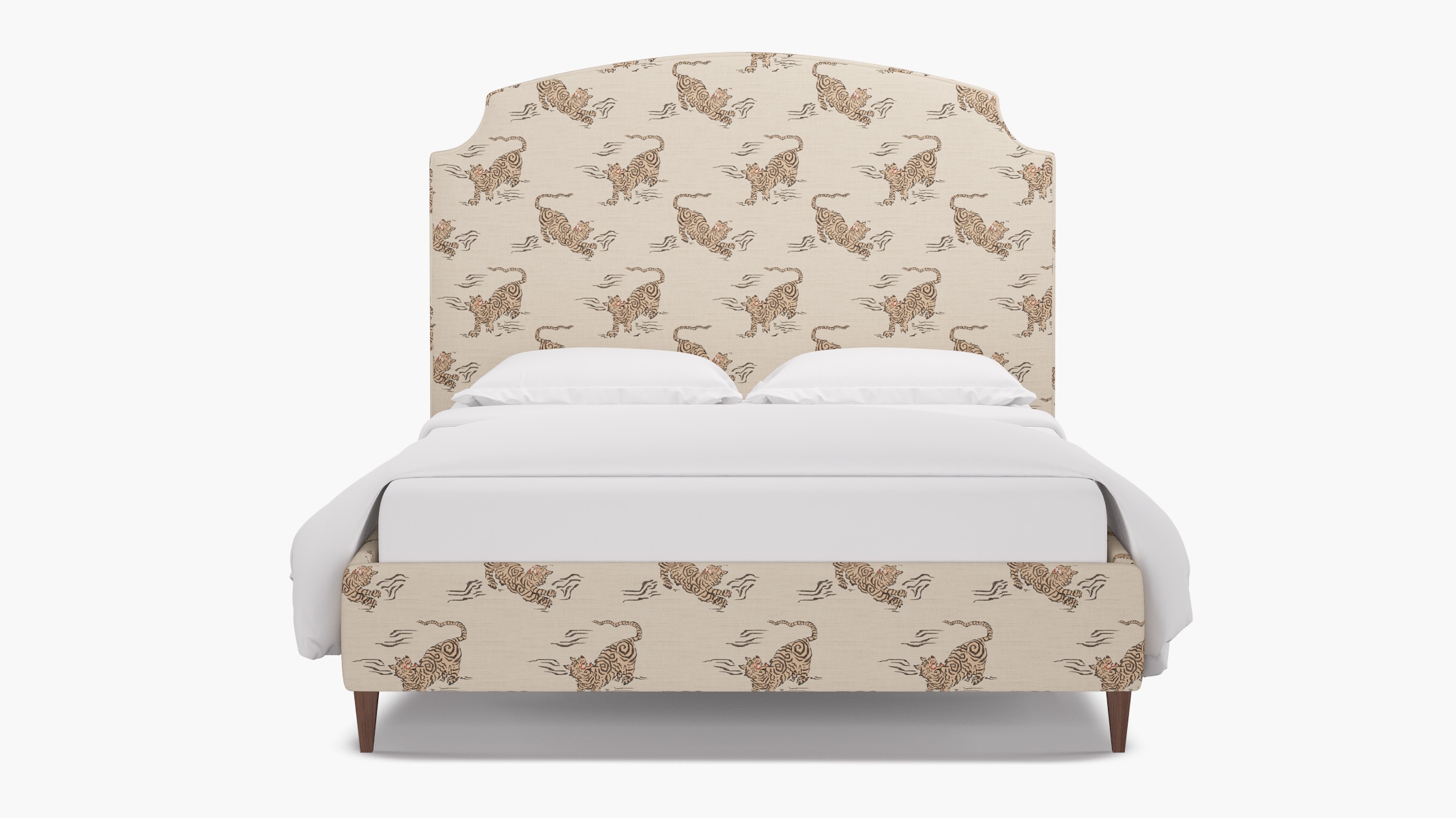 Cove Bed, Canvas Tigresse, Walnut Square Tapered Leg, Twin - Image 0