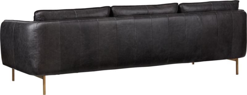 Hoxton 96.75" Black Leather Sofa. - Image 6