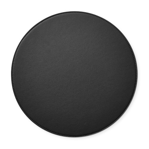 Faux Shagreen Round Placemat, Black - Image 0