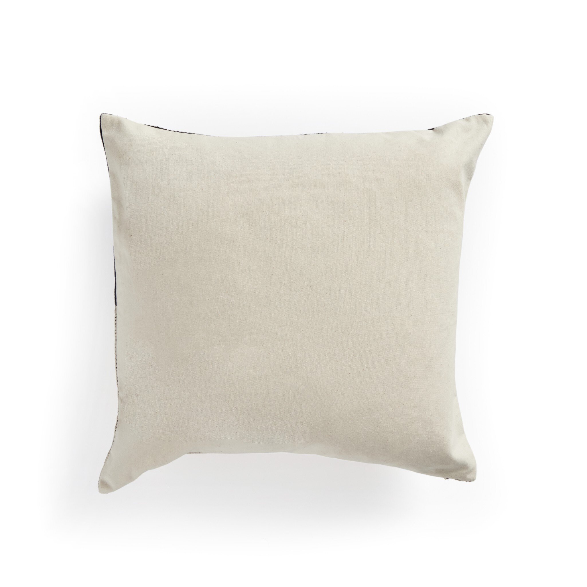 Handwoven Merido Pillow - Black - Beige Cotton - Image 3