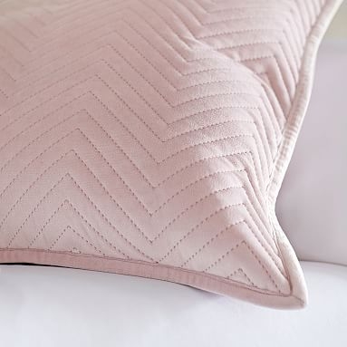 Luxe Velvet Pillow Cover, 18x18, Powdered Blush - Image 0