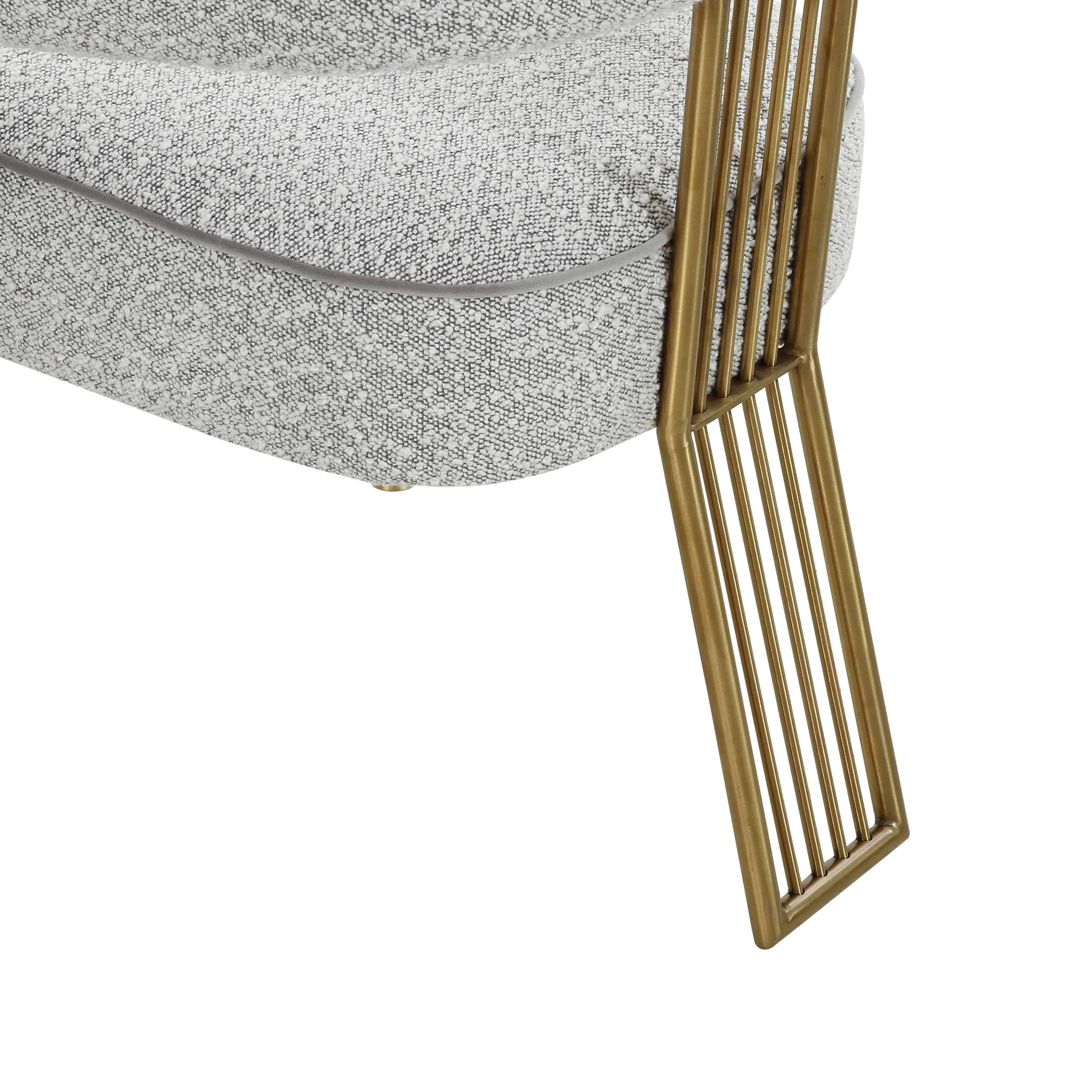 Corralis Speckled Grey Boucle Dining Chair - Image 3