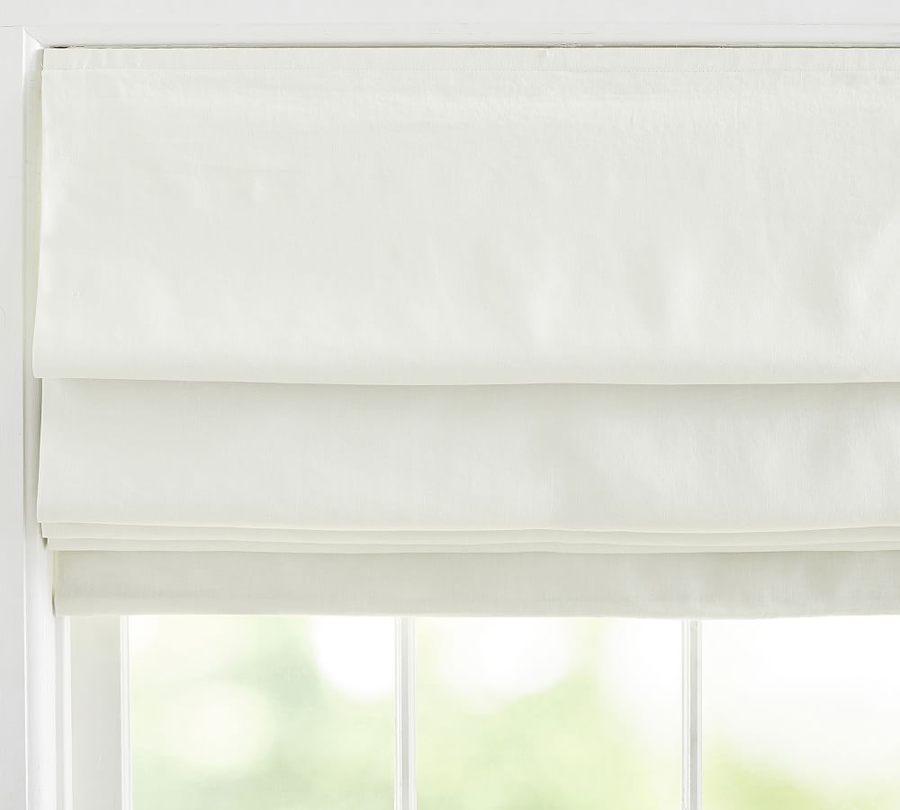 Belgian Flax Linen Blackout Shade, Classic Ivory, 44 x 64" - Image 0
