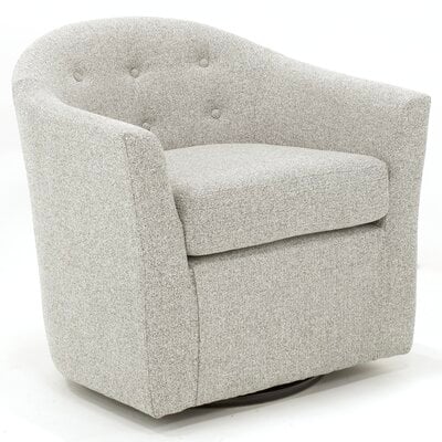 Antai 32.5'' Wide Tufted Swivel Barrel Chair, Ash - Image 0