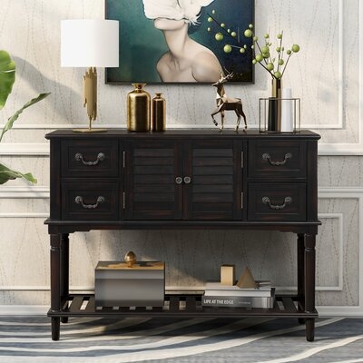 Console Table Sideboard For Entryway Sofa Table With Shutter Doors And 4 Storage Drawers - Image 0