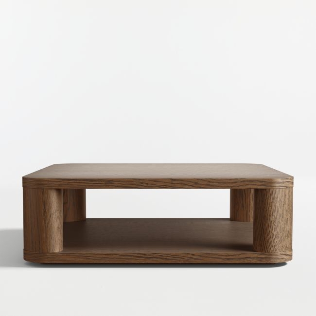 Oakhurst Brown Oak Wood 46" Square Coffee Table - Image 0