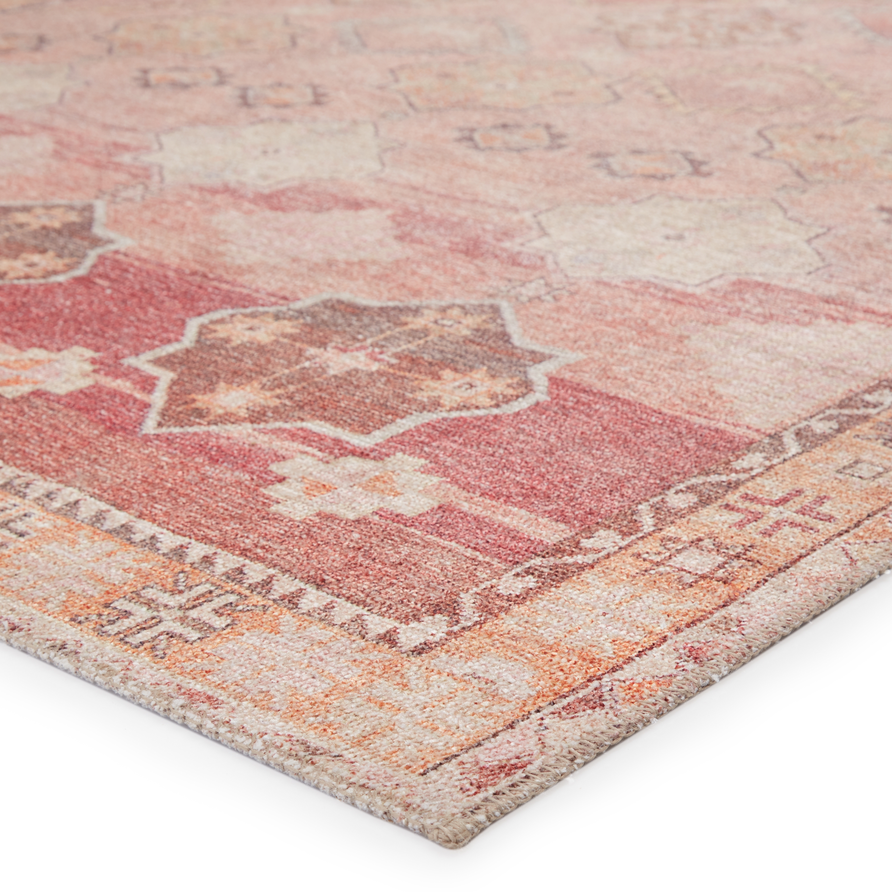 Vibe by Bijou Medallion Pink/ Orange Runner Rug (2'6"X7'6") - Image 1