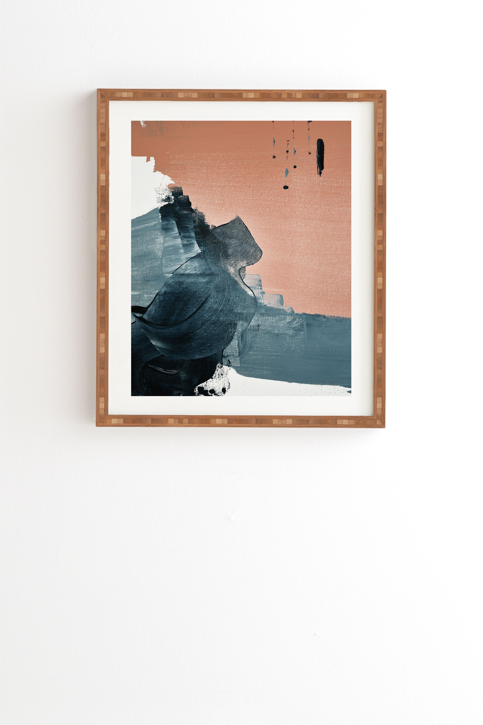 Renew A Minimal Abstract Piece by Alyssa Hamilton Art - Framed Wall Art Bamboo 12" x 12" - Image 0