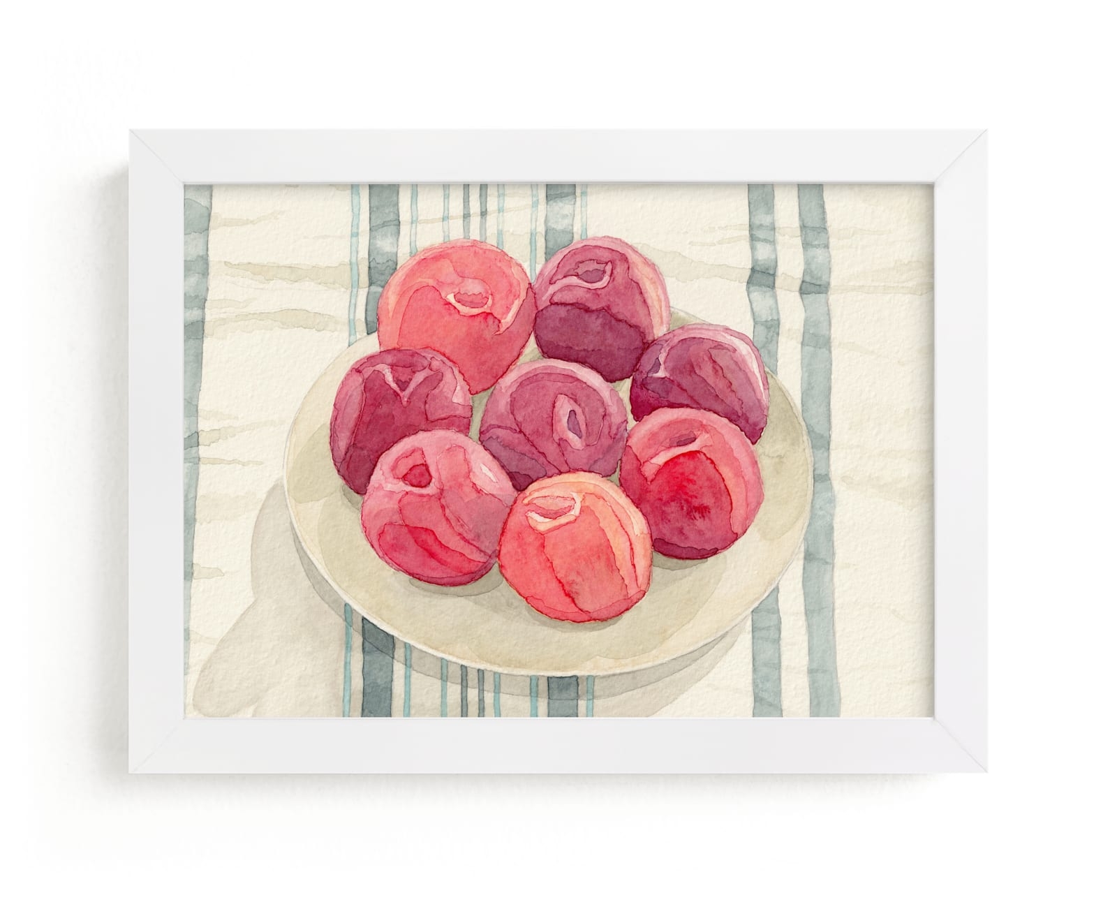 Red Plums On Linen Tablecloth Limited Edition Fine Art Print 2 - Image 0