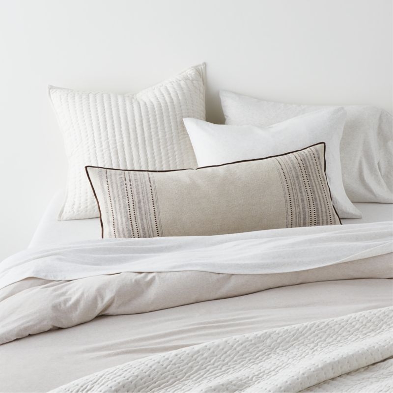 Cozysoft Organic Cotton Jersey Heathered Ivory Euro Quilted Pillow Sham - Image 2
