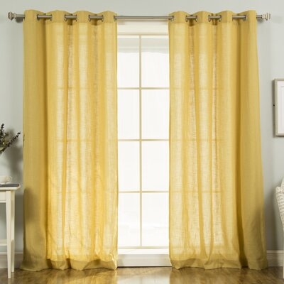 Norfork Solid Semi-Sheer Grommet Curtain Panels - Image 0