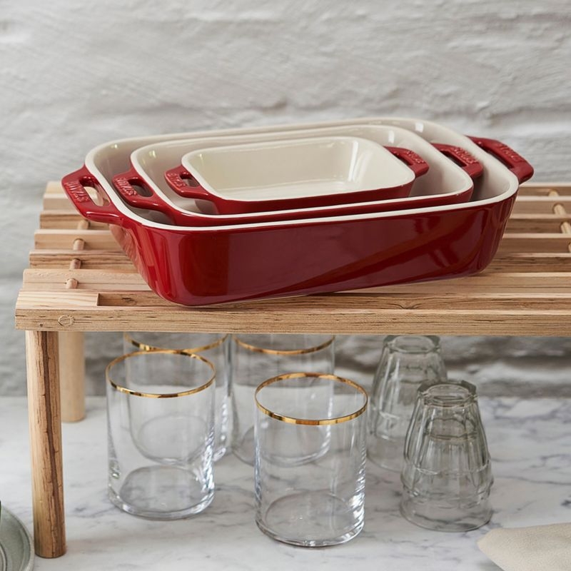 Staub Cherry Rectangular Bakers, Set of 3 - Image 2