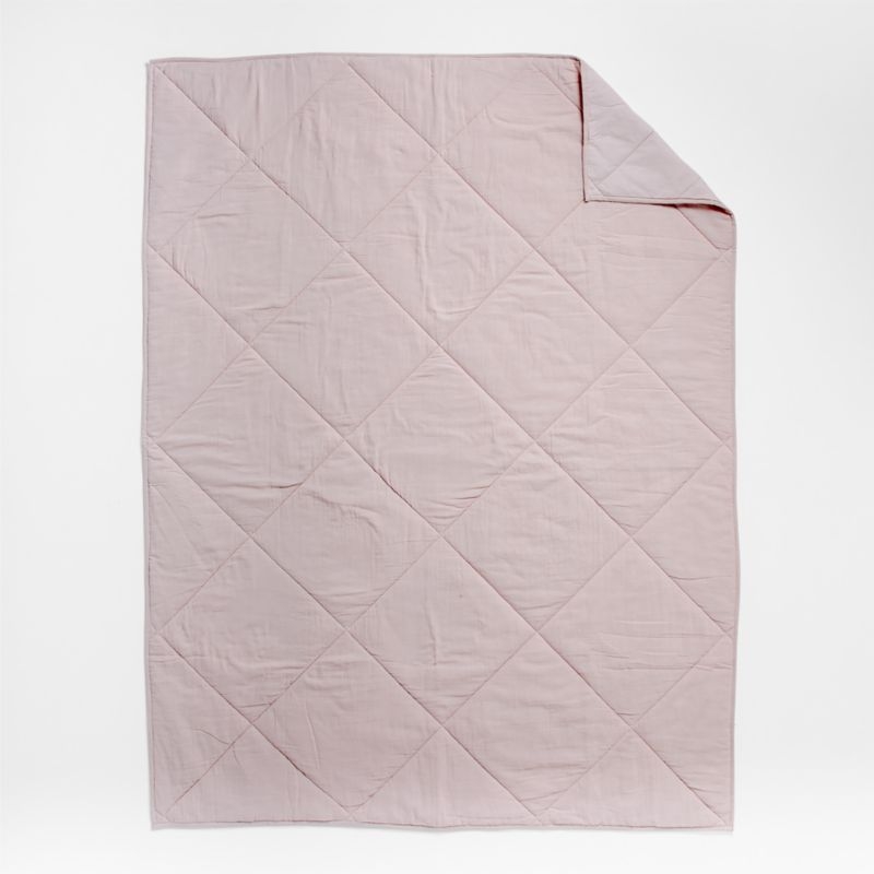 Supersoft Lilac Rose Organic Cotton Gauze Kids Twin Quilt - Image 2