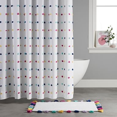 Tufted Dot Shower Curtain, Multi - Image 0
