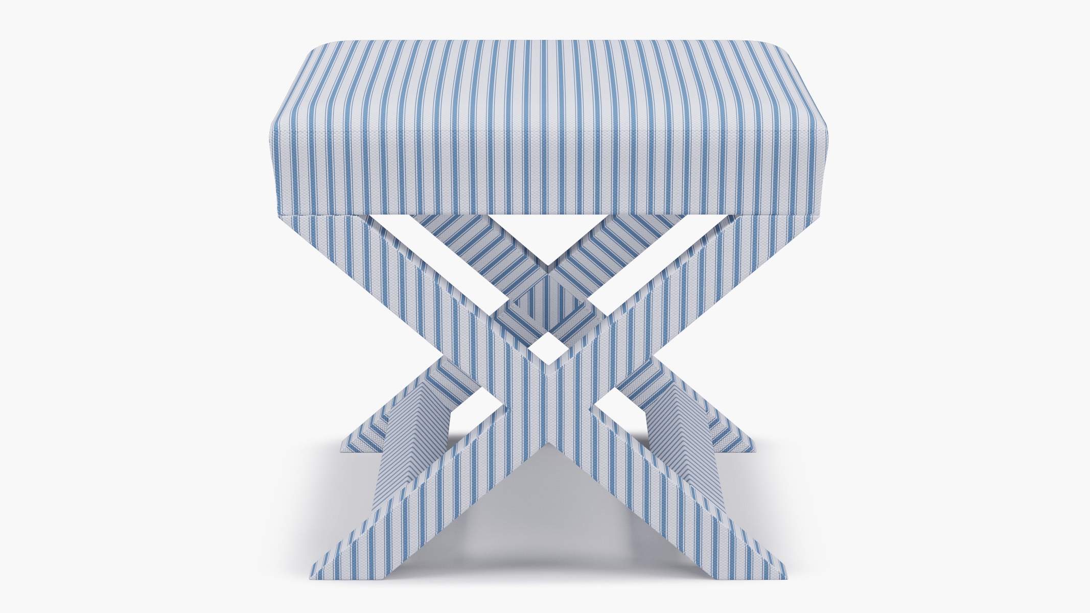 X Bench, Cornflower Classic Ticking Stripe - Image 0