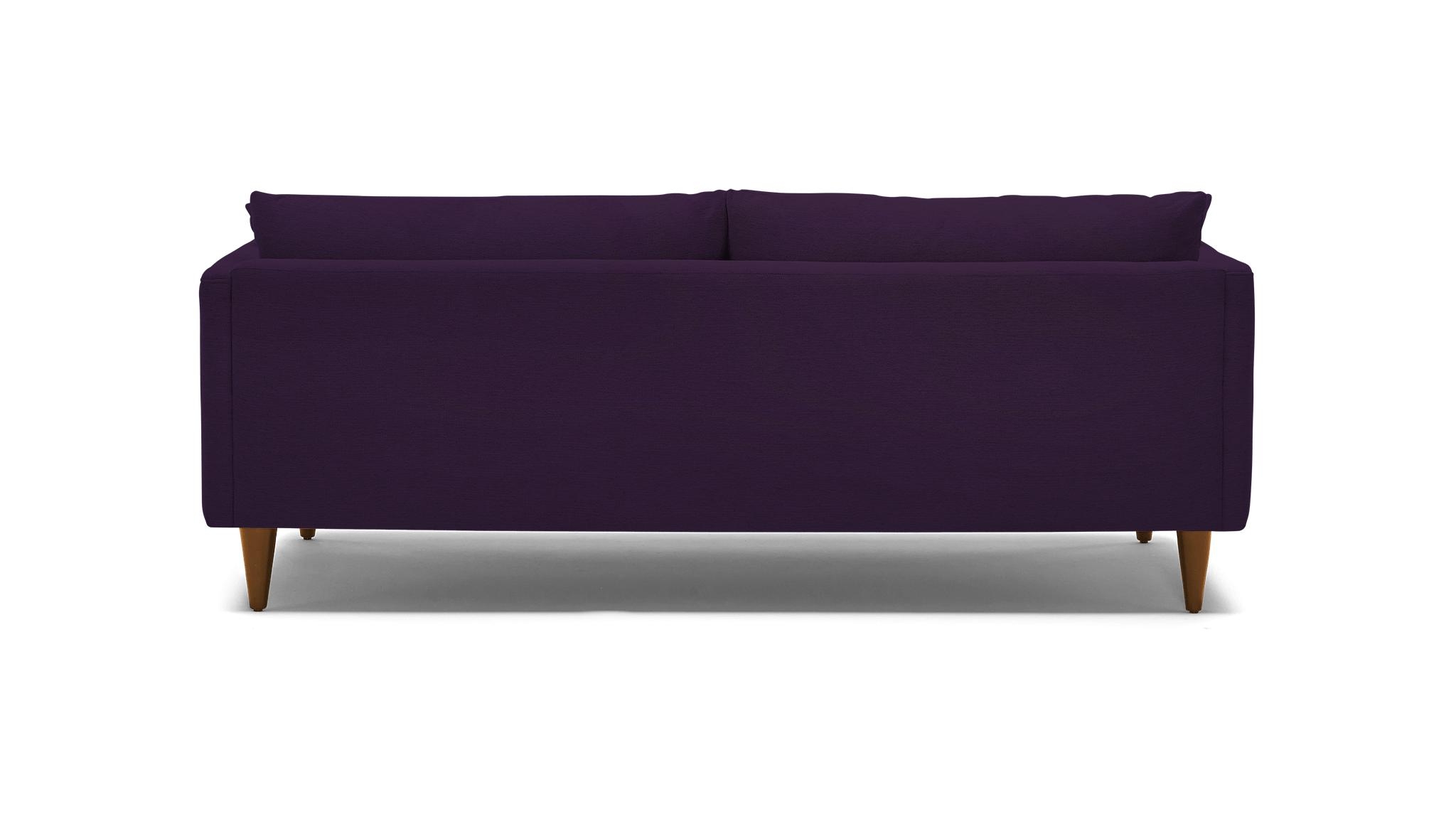 Purple Lewis Mid Century Modern Sofa - Royale Amethyst - Mocha - Cone - Image 4
