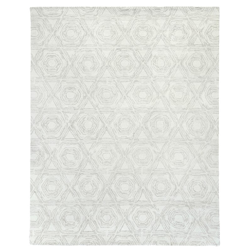 EXQUISITE RUGS Caprice Geometric Handmade Tufted Wool/Cotton Beige/Ivory Area Rug - Image 0