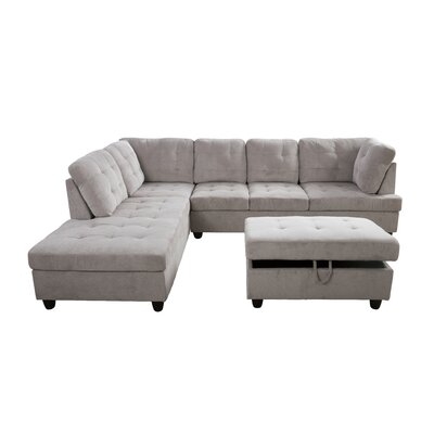Khedra 112" Wide Corner Sectional with Ottoman - Image 0