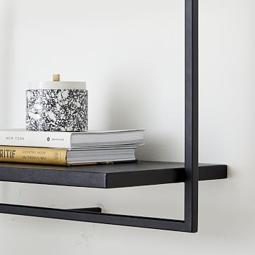 Shelfmate Black & Black A, Long Horizontal Wall Shelf - Image 1