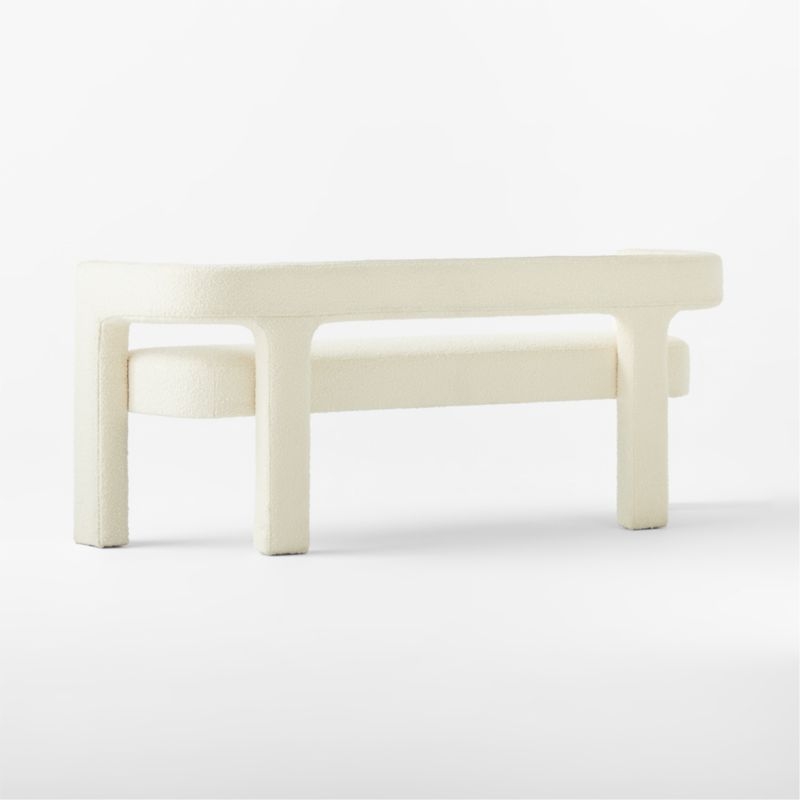 Stature 67" Warm White Boucle Bench - Image 4