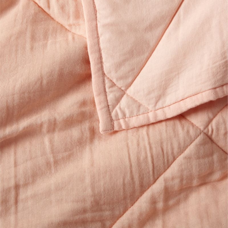 Supersoft Elegant Pink Organic Cotton Gauze Kids Twin Quilt - Image 2