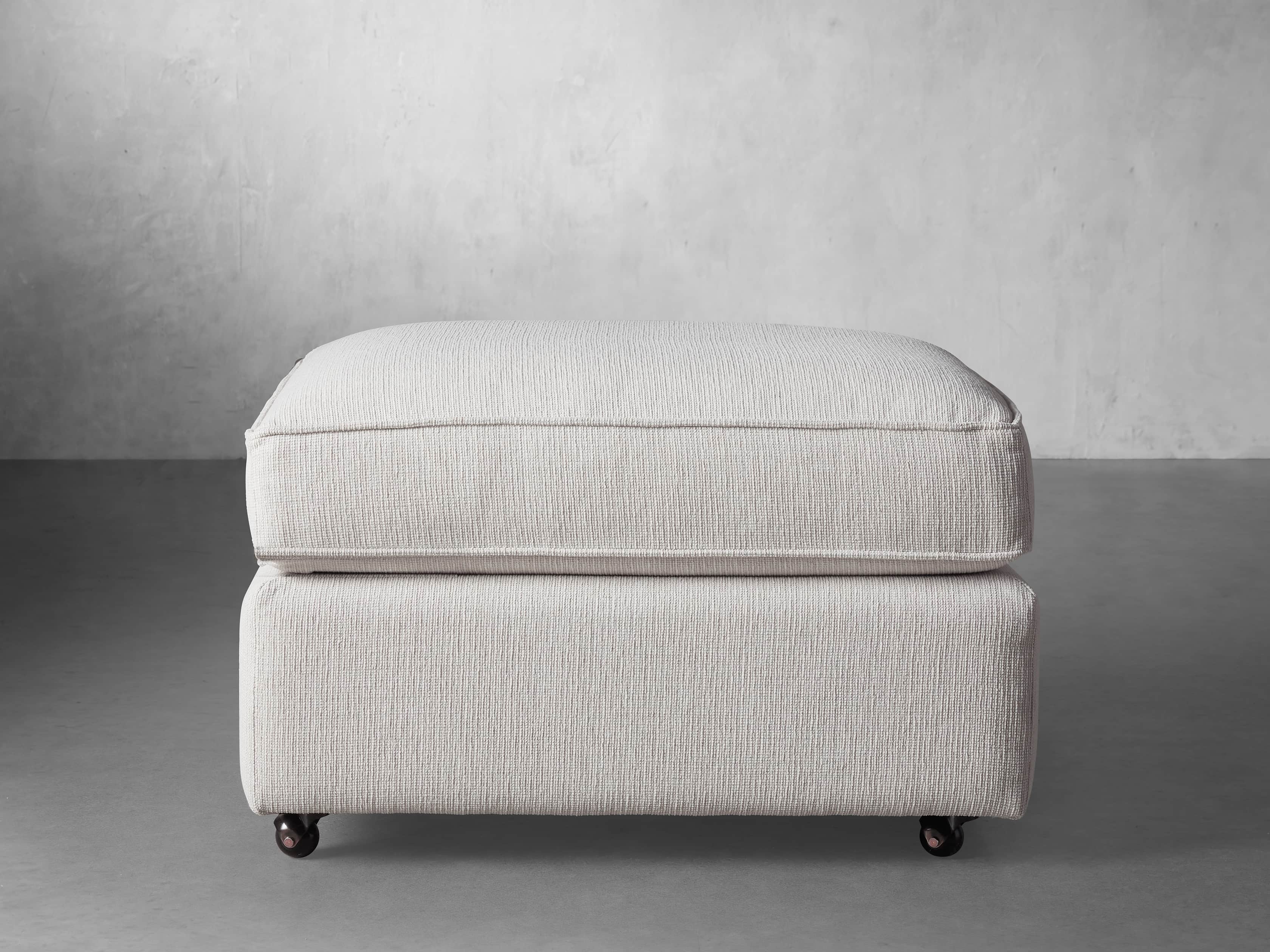 Filmore Ottoman in Upholstered Georges Linen - Image 0