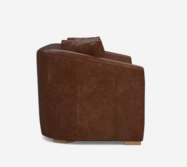 Bodega Leather Loveseat 70.5", Polyester Wrapped Cushions, Nubuck Graystone - Image 4