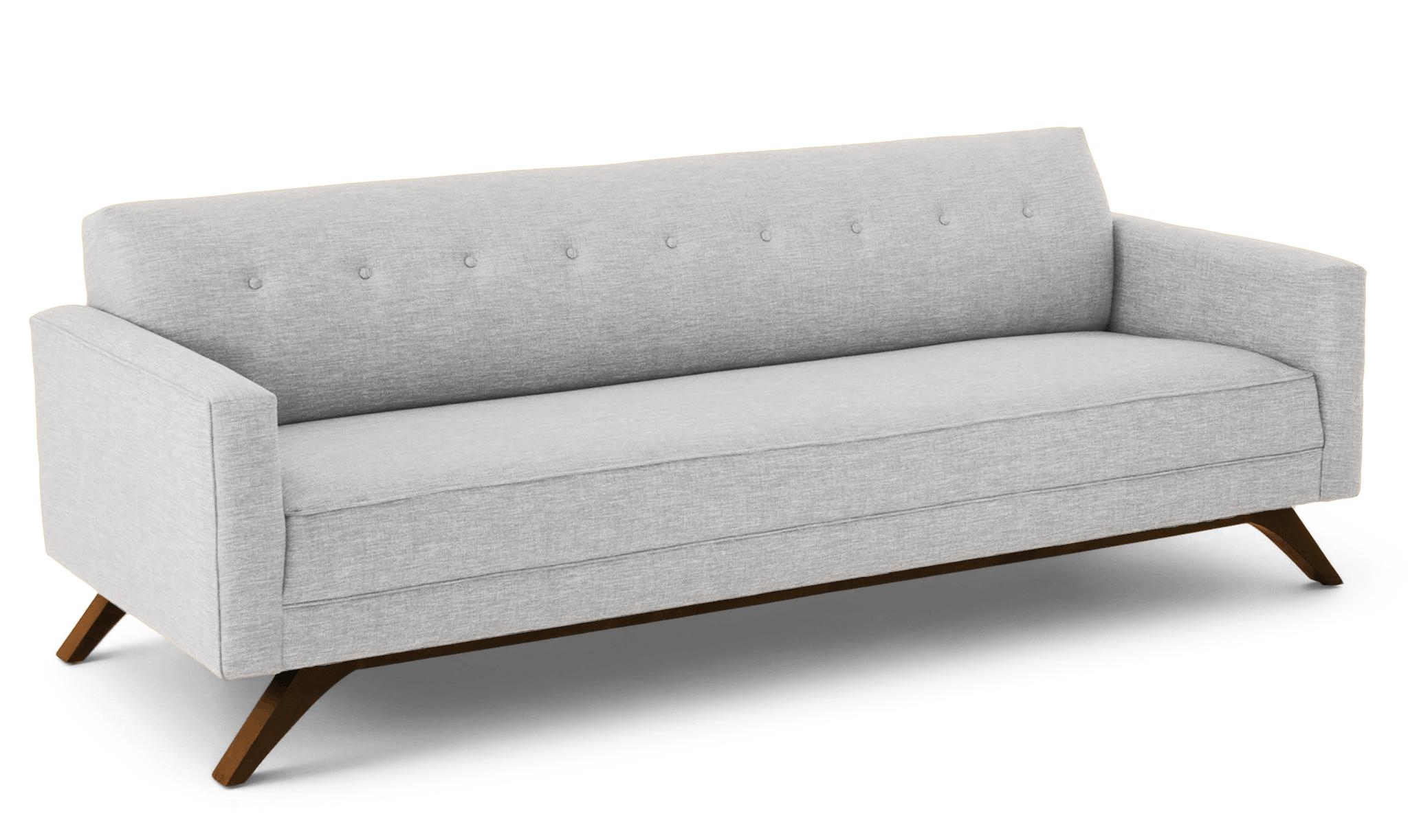 Modern Sofa - Roddy Mid Century Couch - Sunbrella Premier Fog - Mocha - Gray - Image 1