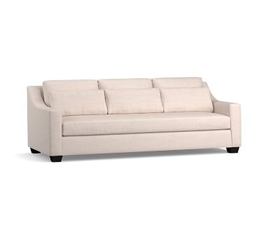 York Slope Arm Upholstered Deep Seat Side Sleeper Sofa with Bench Cushion, Down Blend Wrapped Cushions, Performance Heathered Basketweave Alabaster White - Image 2