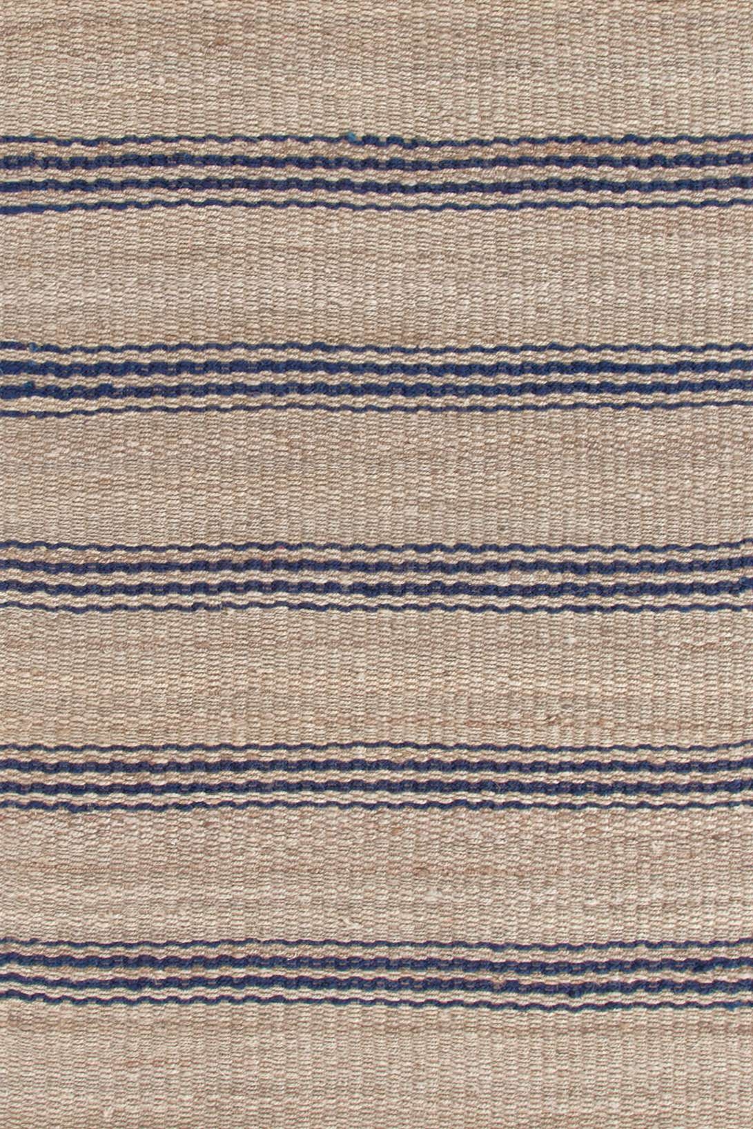 Jute Ticking Indigo Handwoven Rug - Image 0