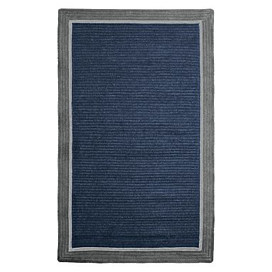 Capel Border Rug, 5'x8', Navy/Charcoal - Image 0
