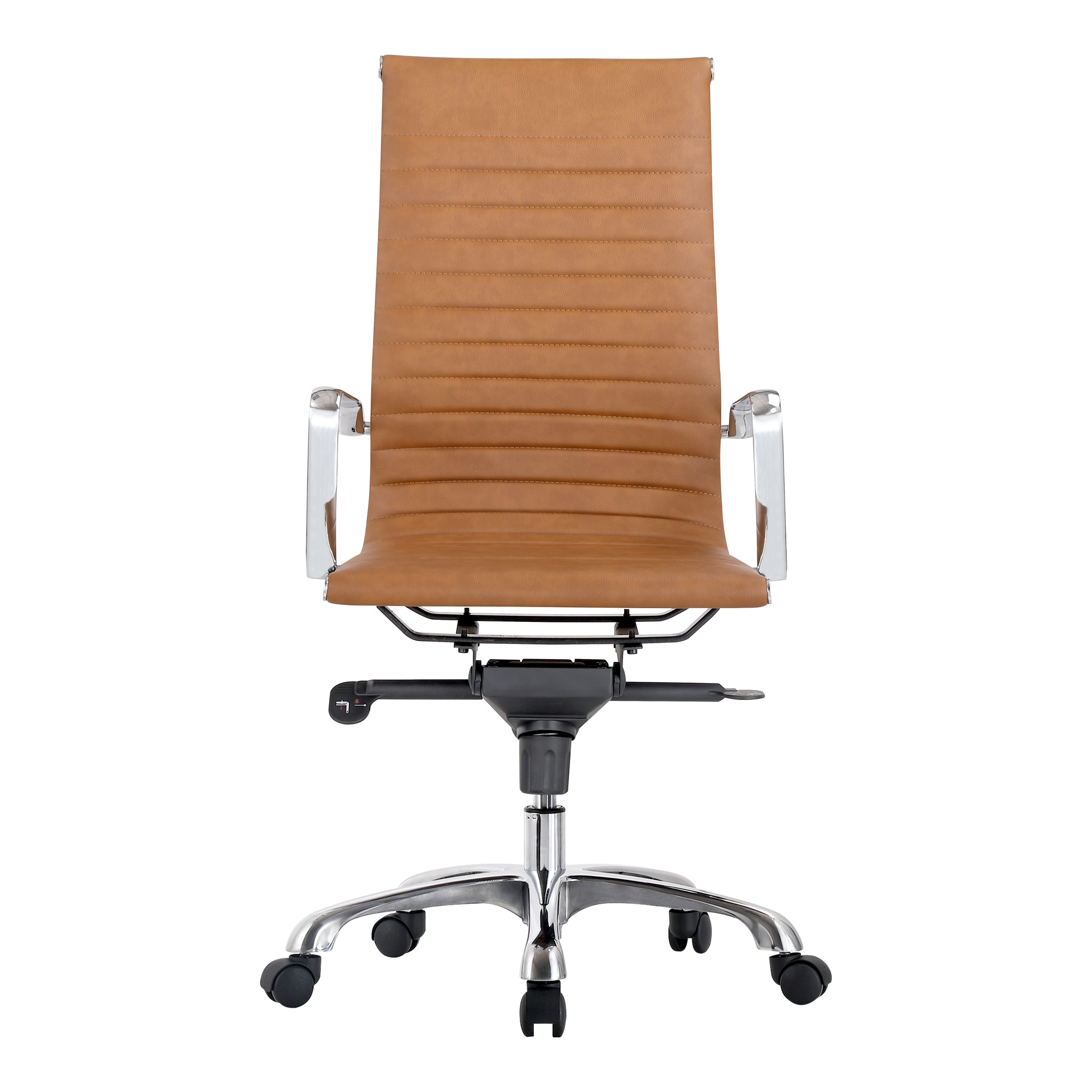 Studio High Back Office Chair Tan Vegan Leather - Image 0