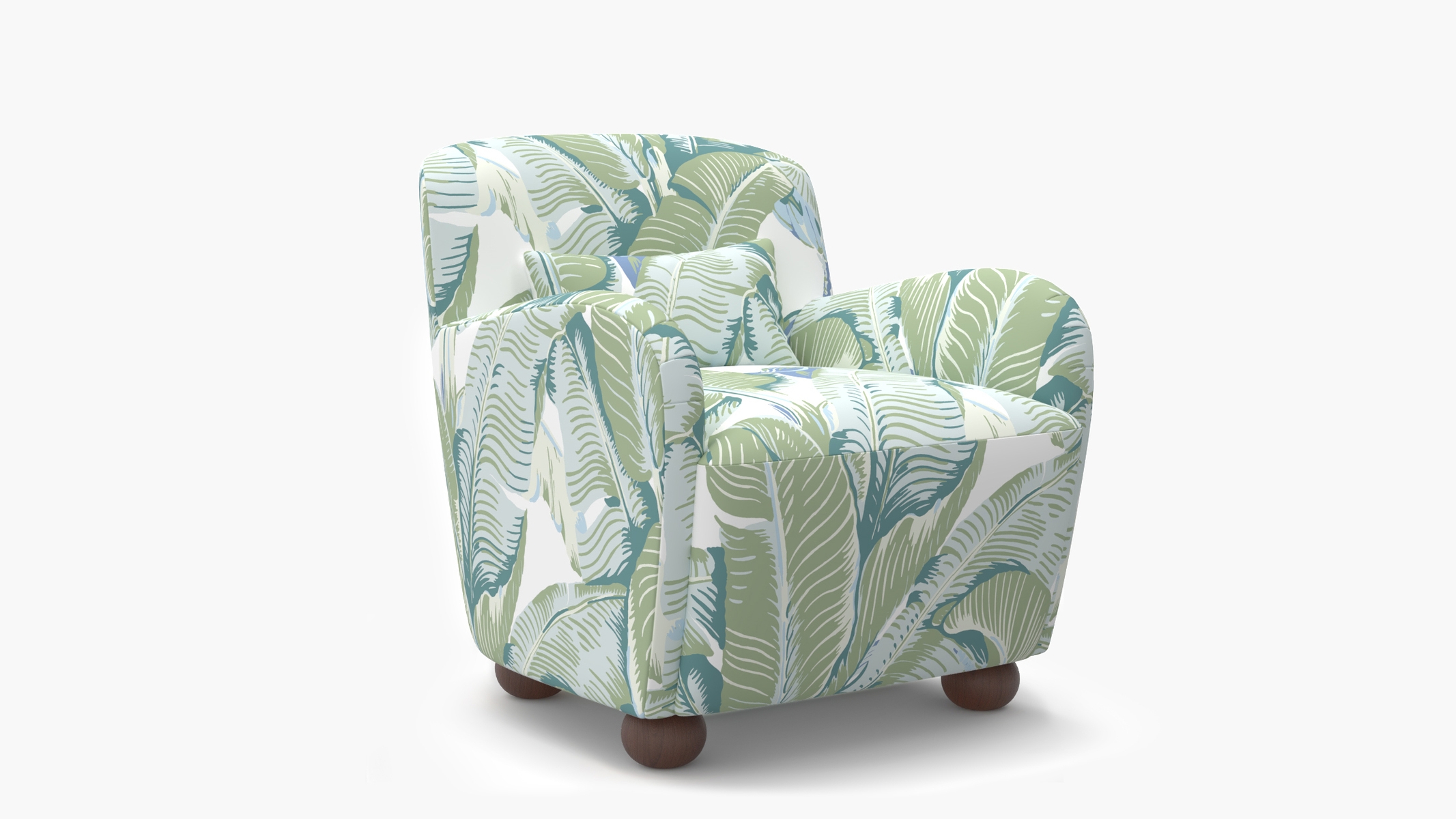 Club Chair, Pistachio Martinique®, Walnut Bun Foot - Image 1