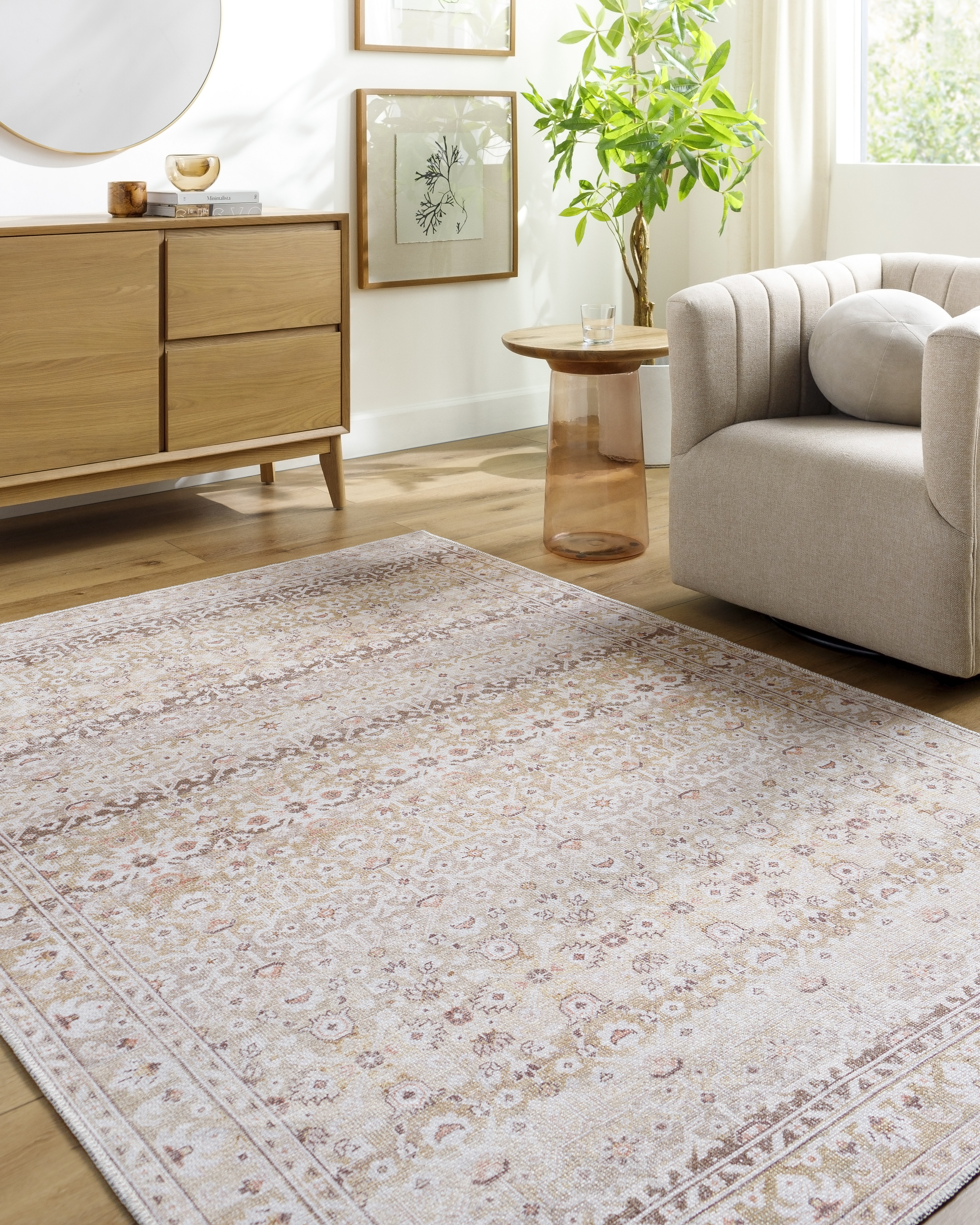 Amelie White Indoor 2' x 2'11" Machine Woven Rug - Image 1