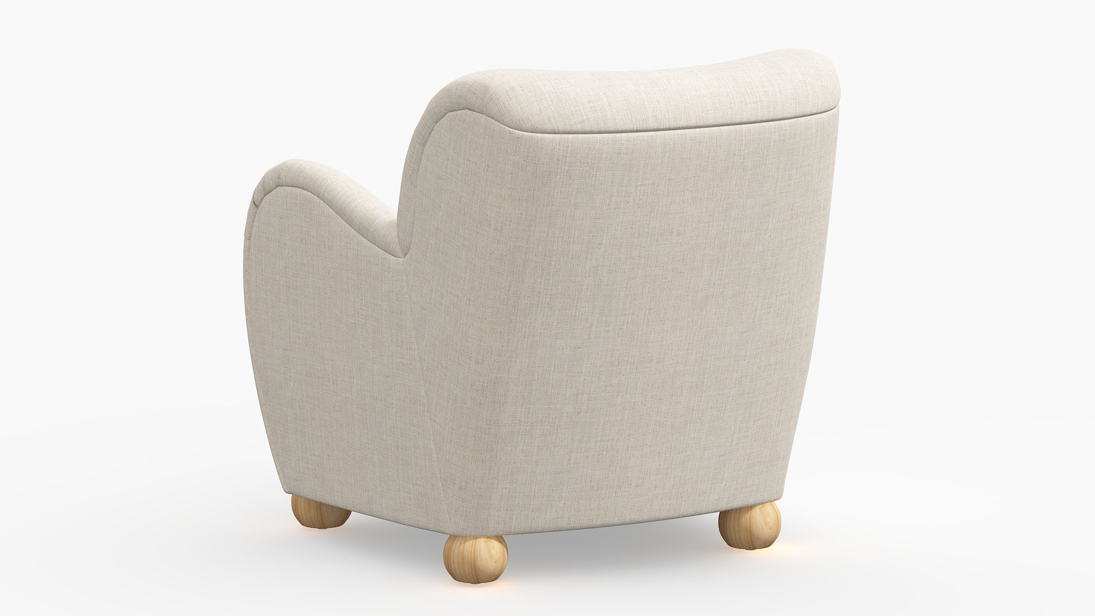 Bun Foot Accent Chair, Talc Everyday Linen, Natural - Image 3