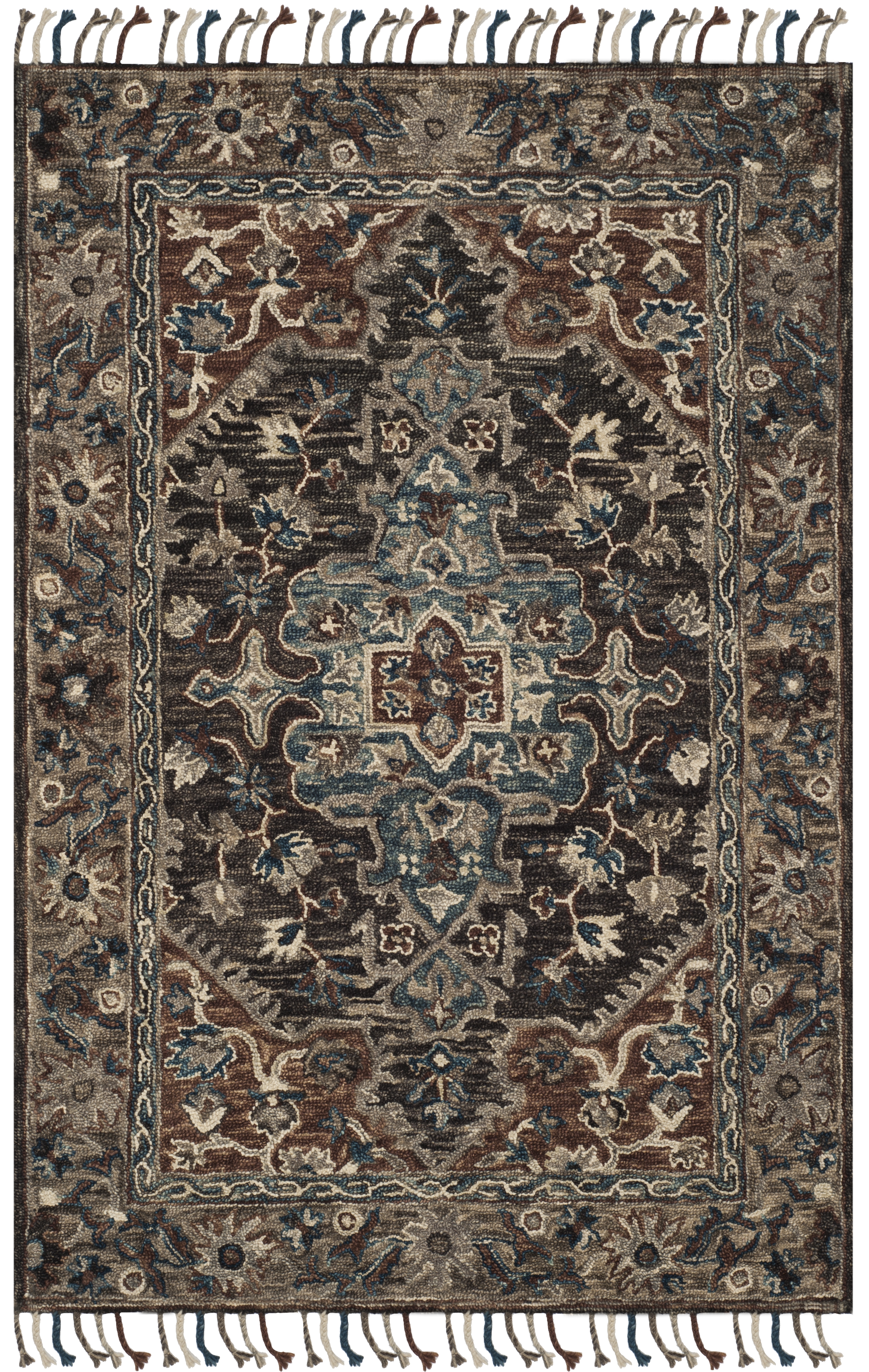 Arlo Home Hand Tufted Area Rug, APN112A, Charcoal/Light Brown,  5' X 8' - Image 0