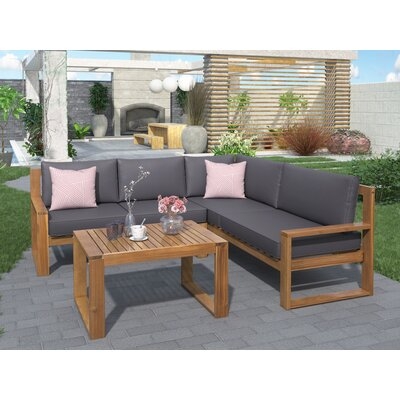 Acacia 3 Piece Sectional Seating Group with Cushions - Image 0