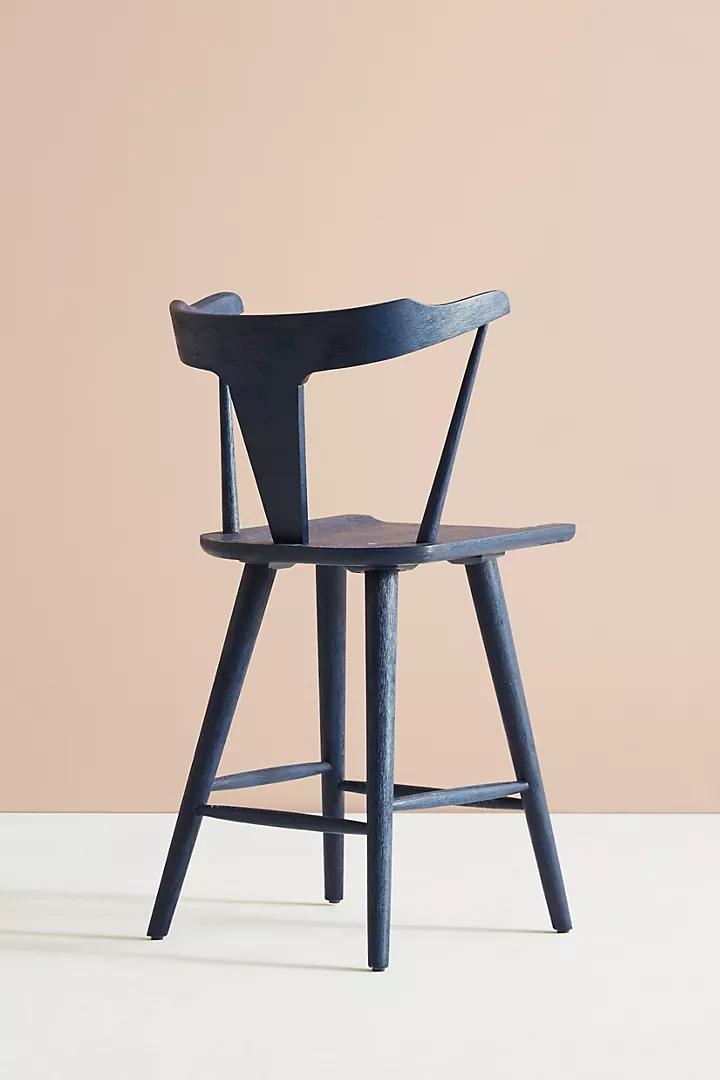 Mackinder Counter Stool By Anthropologie in Blue - Image 2