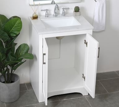 White Cedra Single Sink Vanity, 24" - Image 5