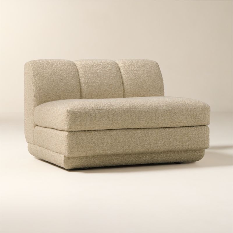 Yarrow Camel Woven Fabric Armless Chair - Image 2