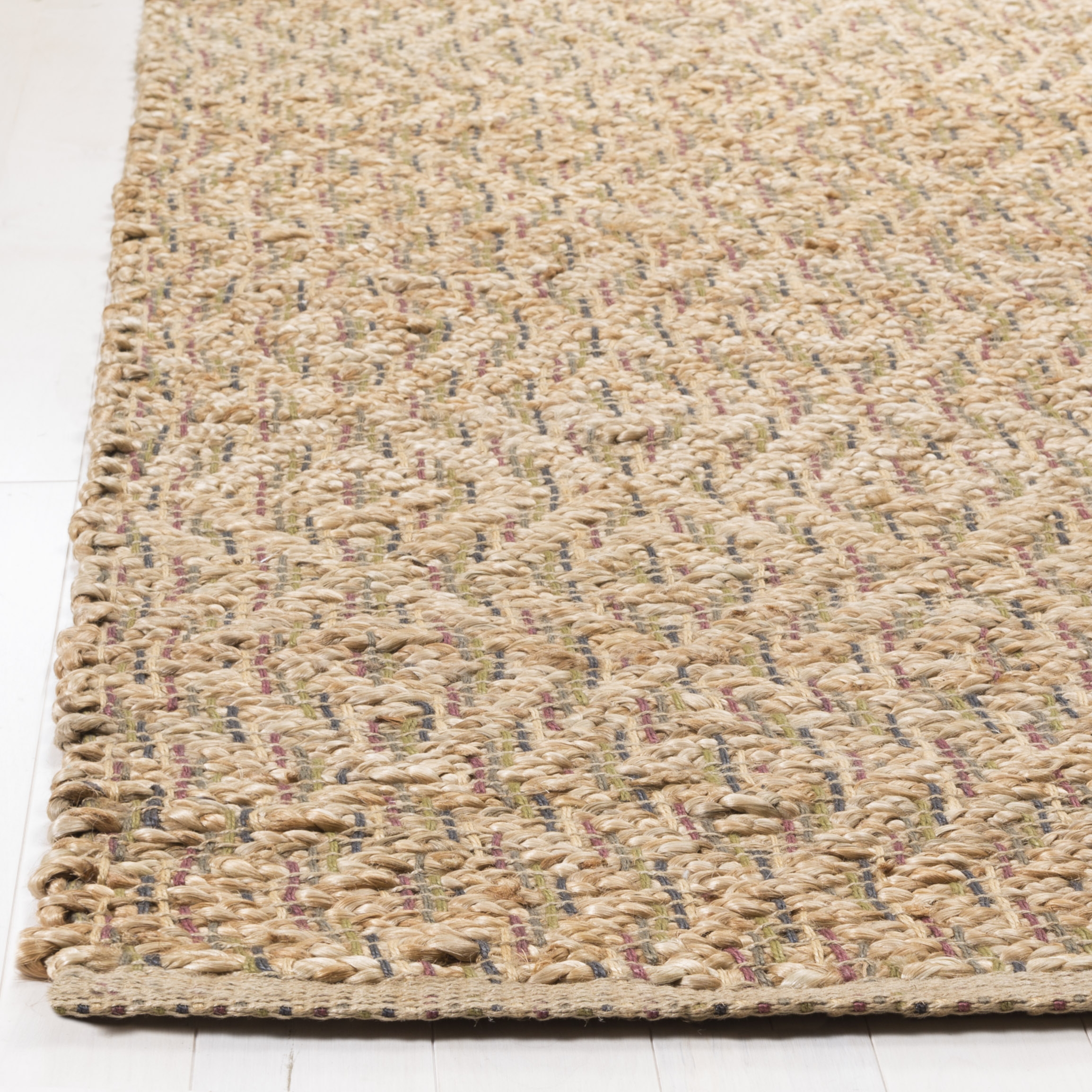 Arlo Home Hand Woven Area Rug, NF873A, Natural/Red,  6' X 9' - Image 2